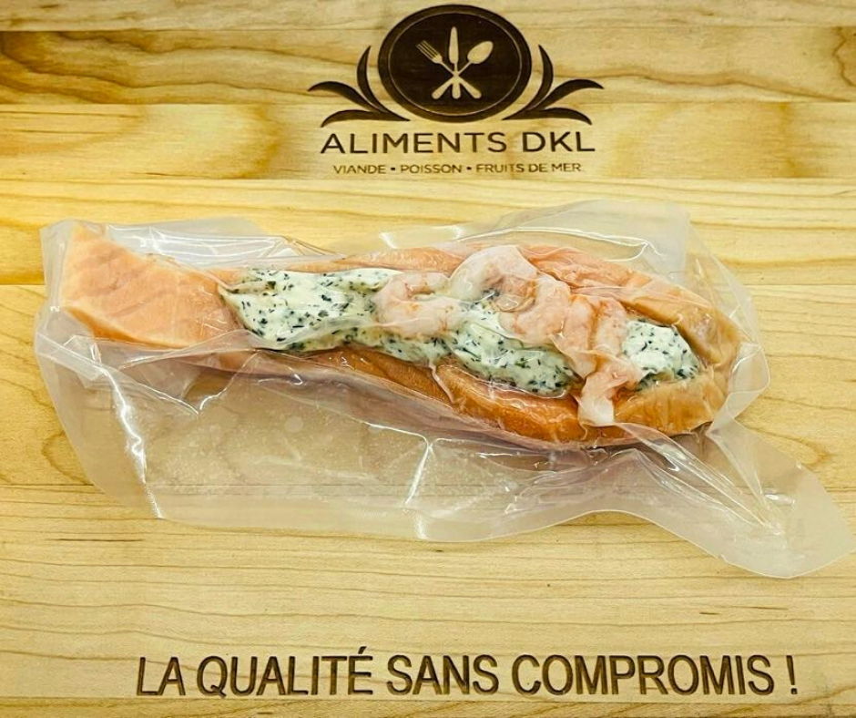 Salmon stuffed with shrimp