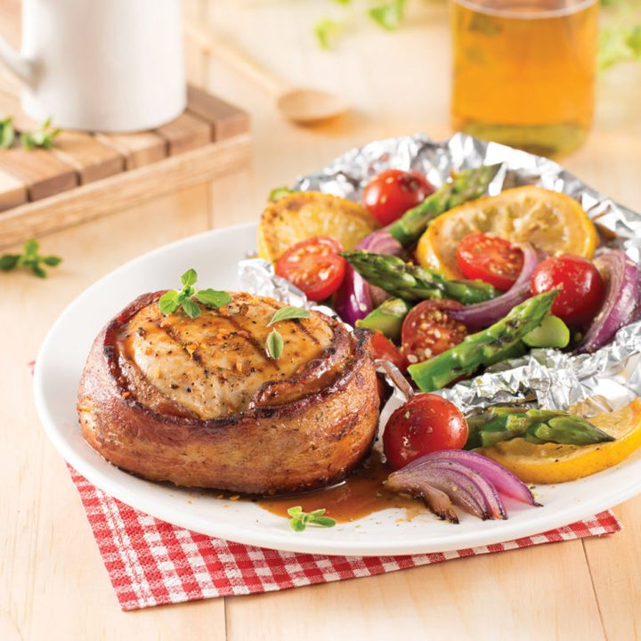 Plain chicken tournedos with bacon