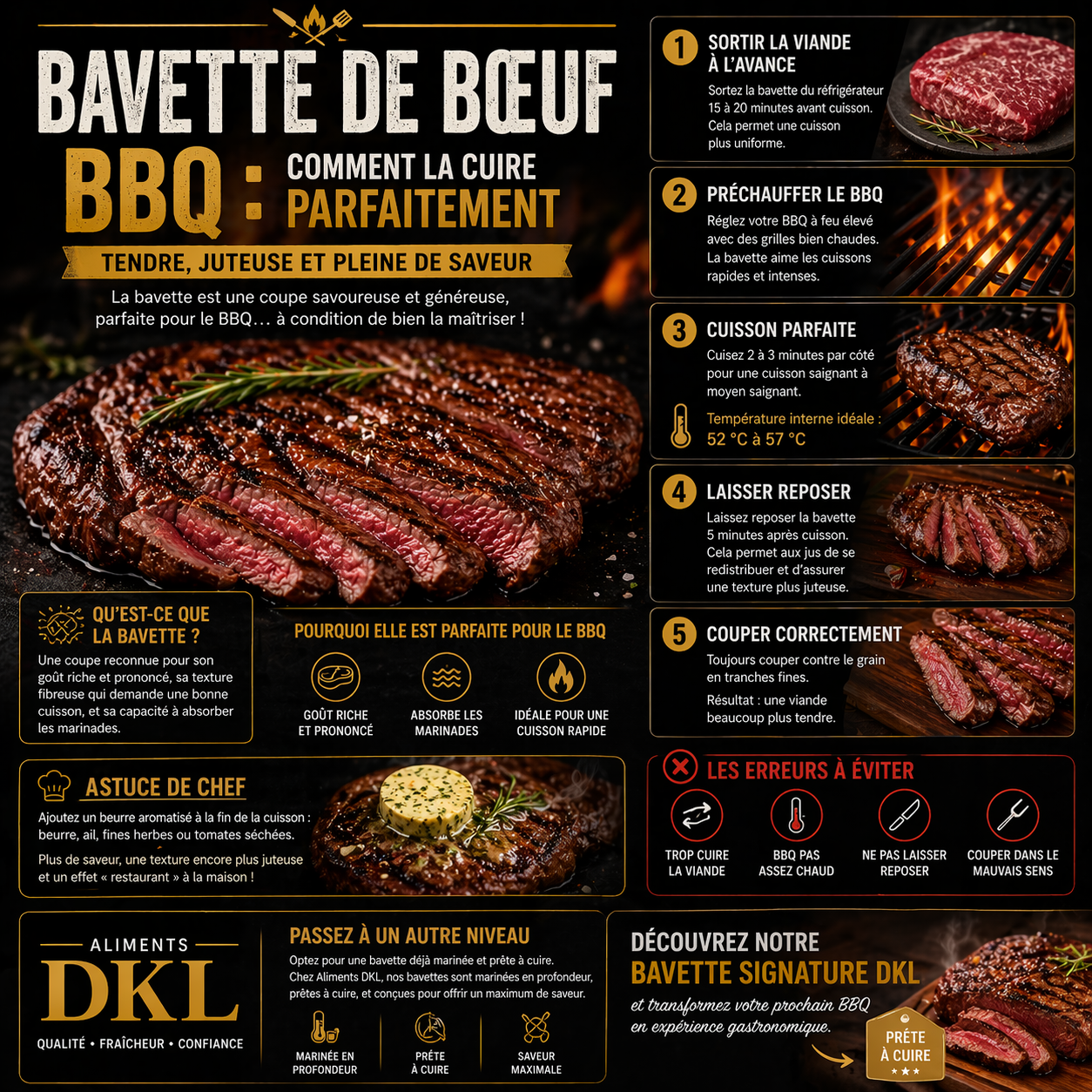 Bavette de bœuf BBQ cuisson parfaite : temps, température et astuces pour une viande tendre et juteuse au Québec