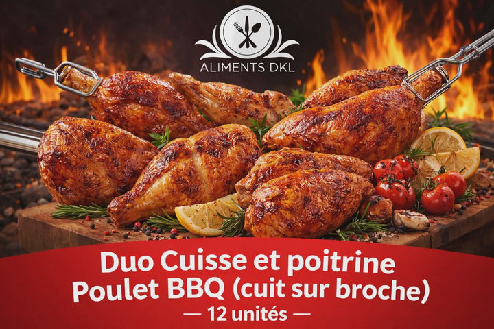 Poulet BBQ rôti sur broche (12 morceaux) – Cuisses & poitrines | Aliments DKL
