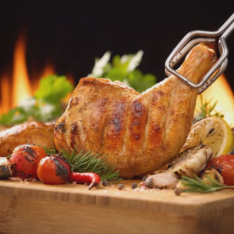 Cuisses de poulet BBQ style rôtisserie maison prêtes à cuire – Aliments DKL livraison partout au Québec