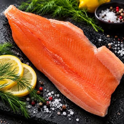 Filet de truite arc-en-ciel surgelé avec peau – Aliments DKL, livraison partout au Québec