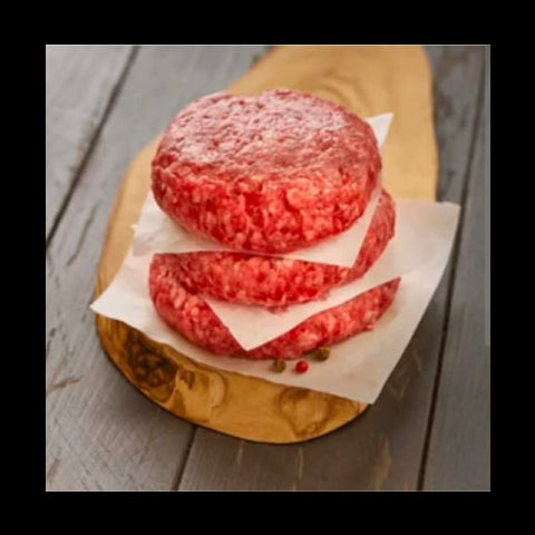 Hamurgers de bavette Aliments DKL en format de 6 galettes de 150 g, préparés avec du bœuf de qualité et livrés surgelés partout au Québec.
