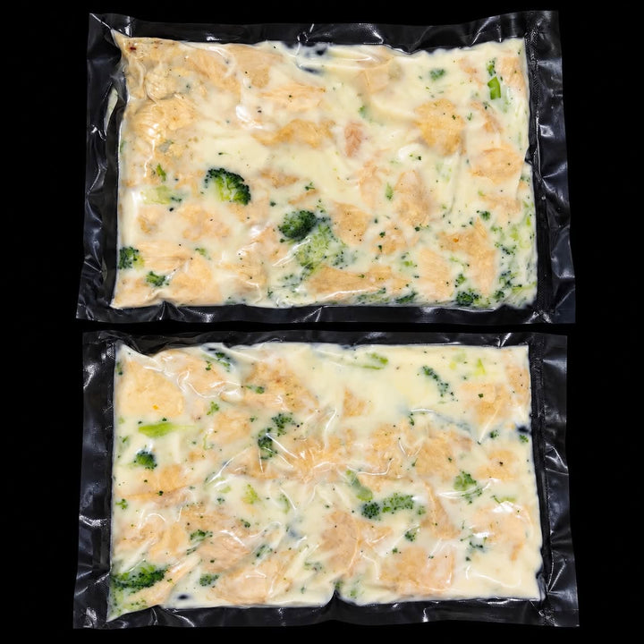 Poulet cuit à l’ail rôti et parmesan surgelé Aliments DKL, avec brocoli, format 6 × 500 g
