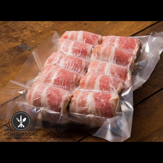 Brochettes de filet mignon de bœuf canadien enrobées de bacon fumé de 200 g