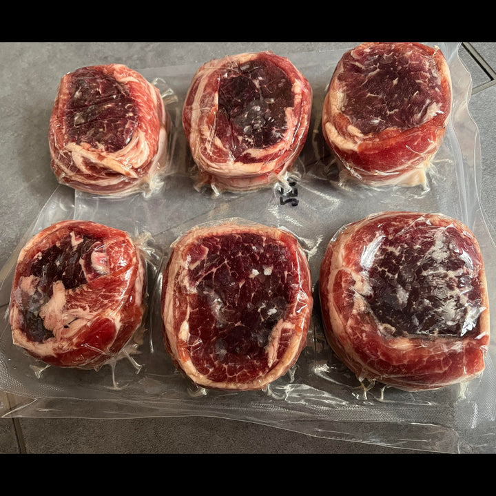 Tournedos de filet mignon et bacon de 6 oz pour cuisson au BBQ ou à la poêle